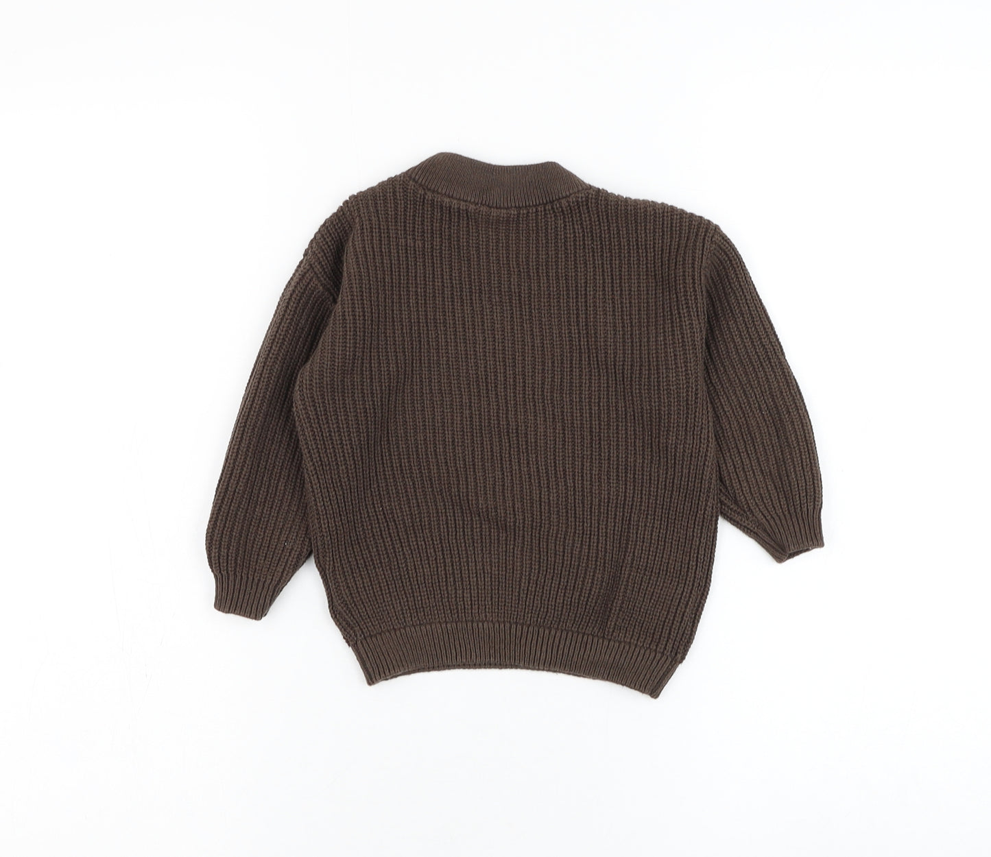 H&M Boys Brown Cotton Pullover Jumper Size 18-24 Months Pullover