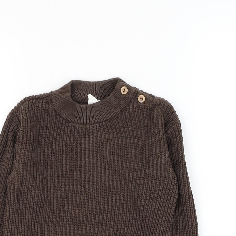 H&M Boys Brown Cotton Pullover Jumper Size 18-24 Months Pullover
