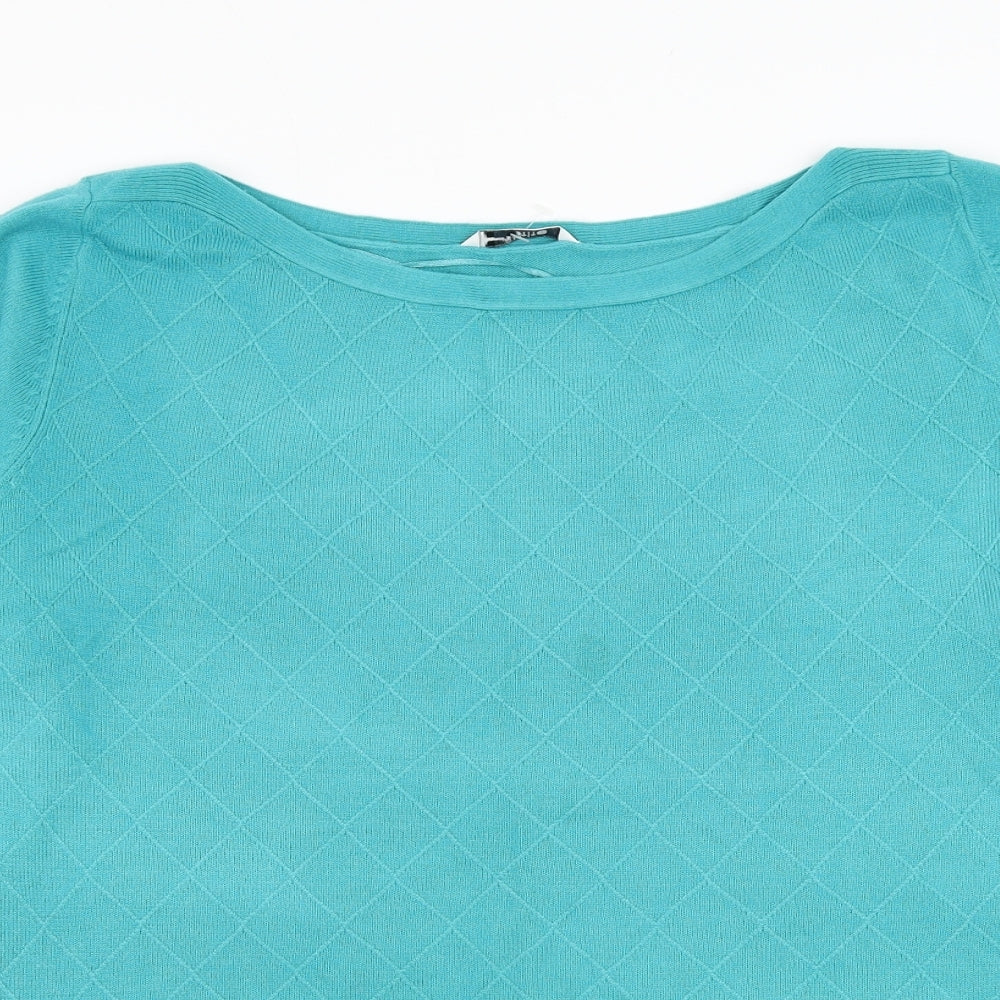 BHS Womens Blue Round Neck Acrylic Pullover Jumper Size 16