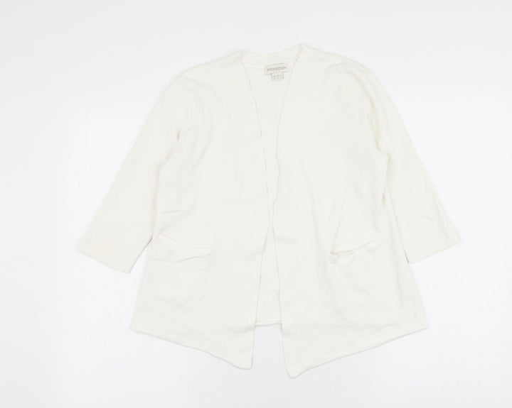Monsoon Womens White Square Neck Viscose Cape Jumper Size 12