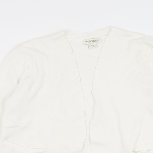 Monsoon Womens White Square Neck Viscose Cape Jumper Size 12