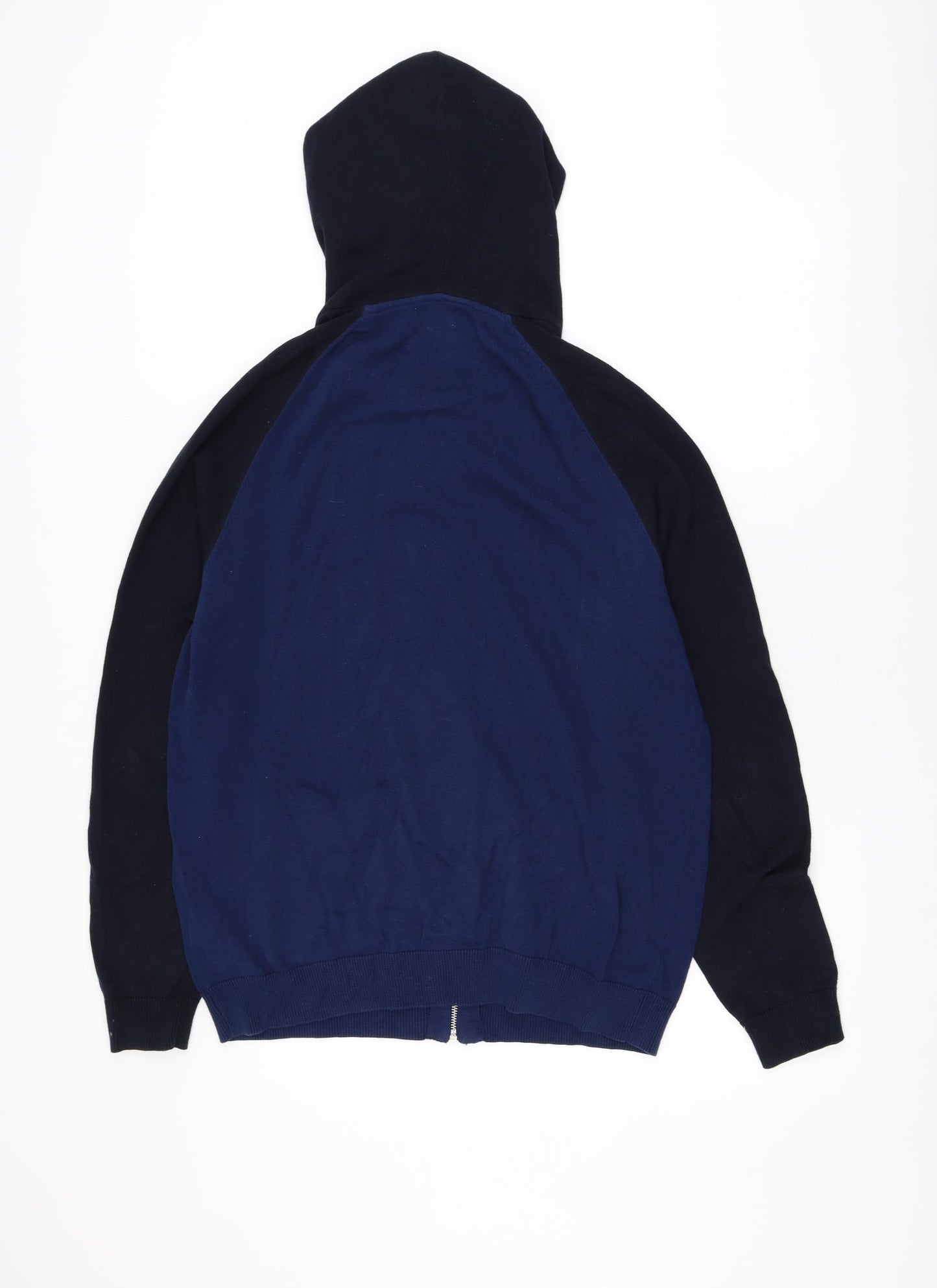 NEXT Mens Blue Round Neck Cotton Full Zip Jumper Size L