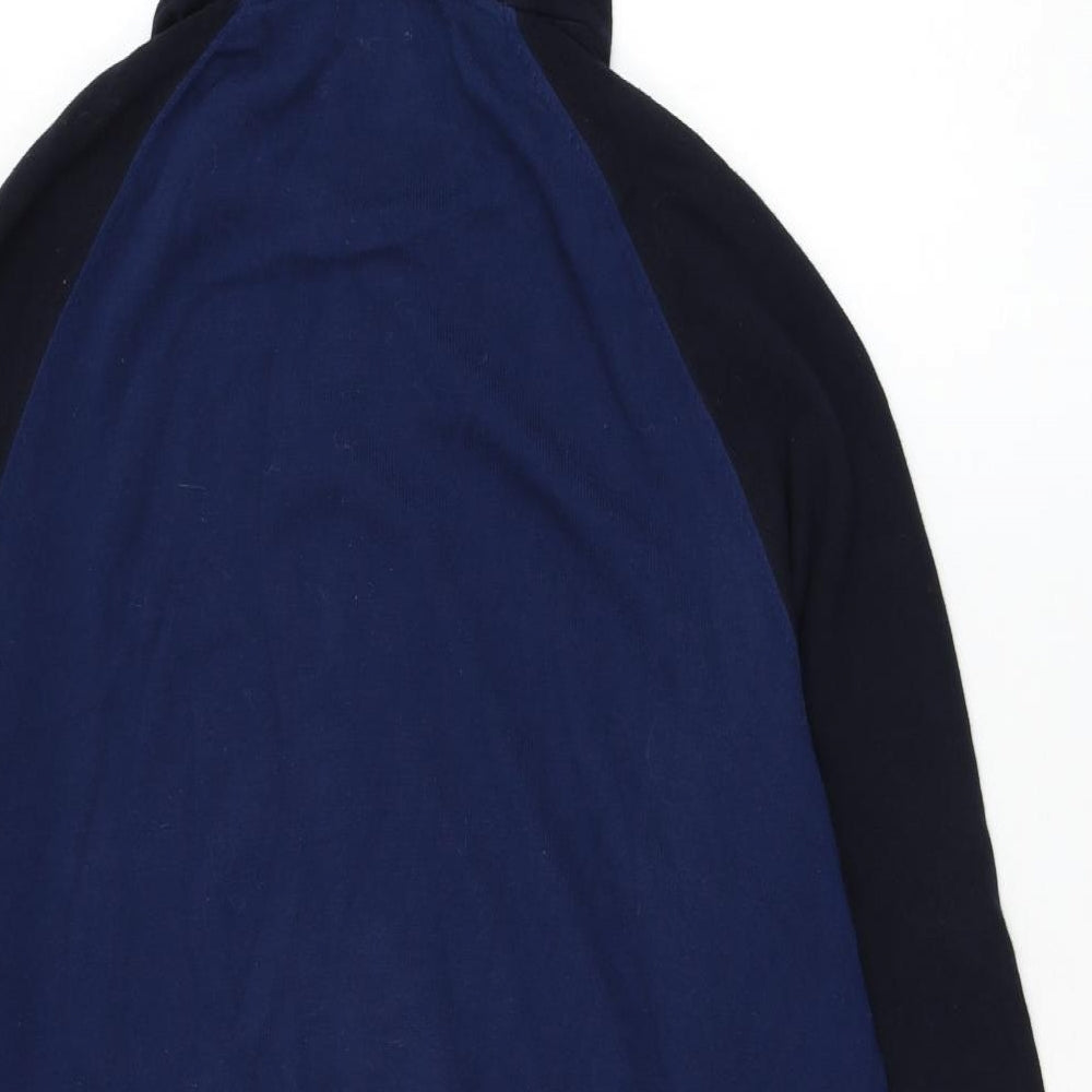 NEXT Mens Blue Round Neck Cotton Full Zip Jumper Size L