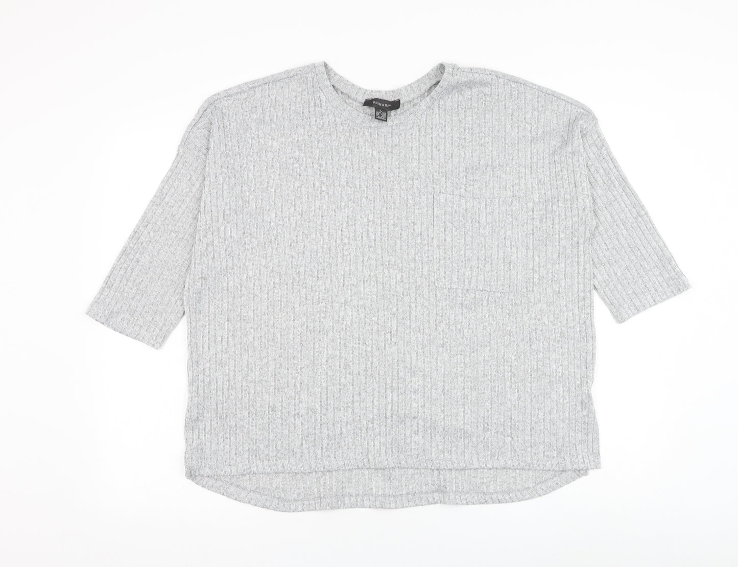 Primark Womens Grey Round Neck Polyester Pullover Jumper Size 14