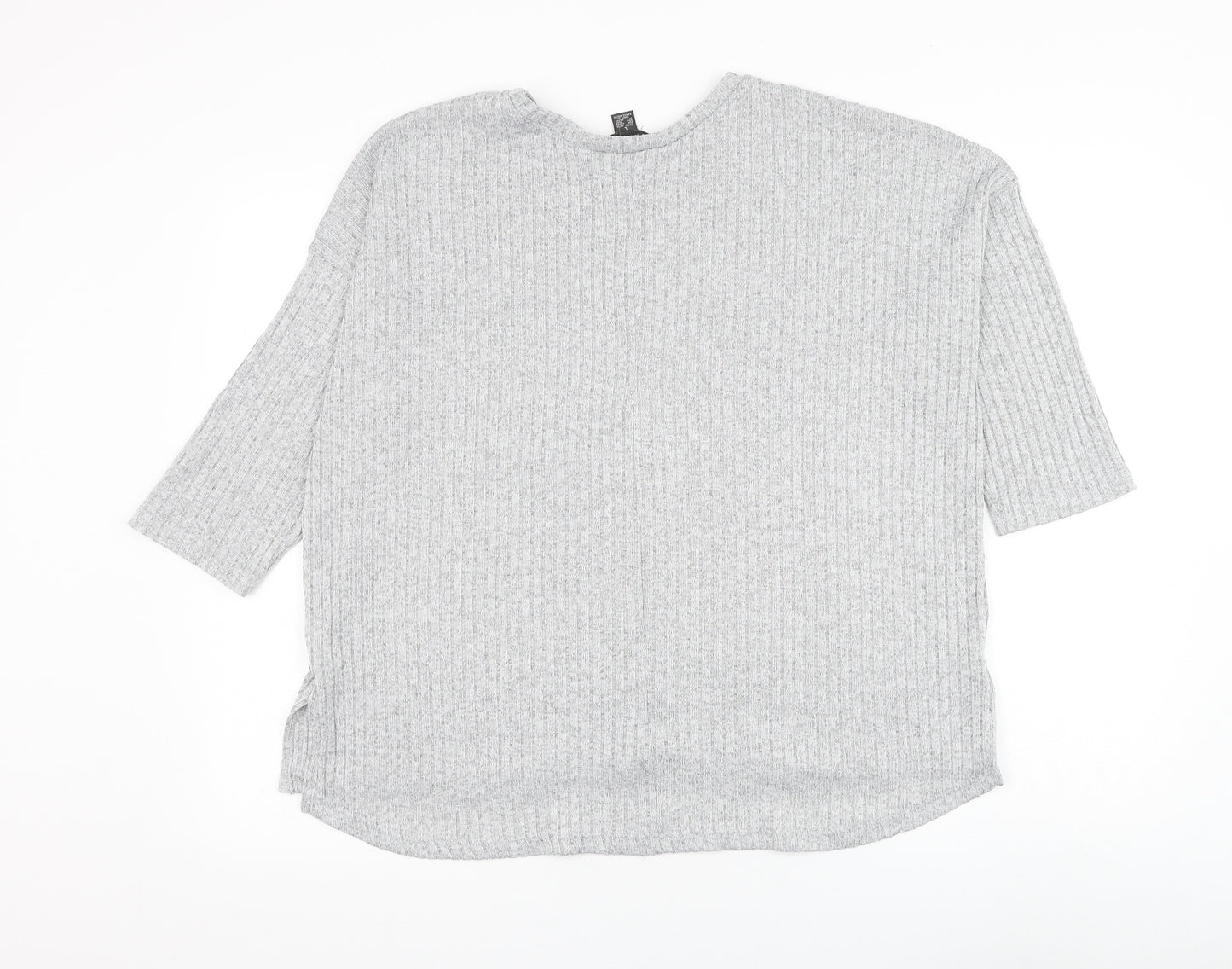 Primark Womens Grey Round Neck Polyester Pullover Jumper Size 14