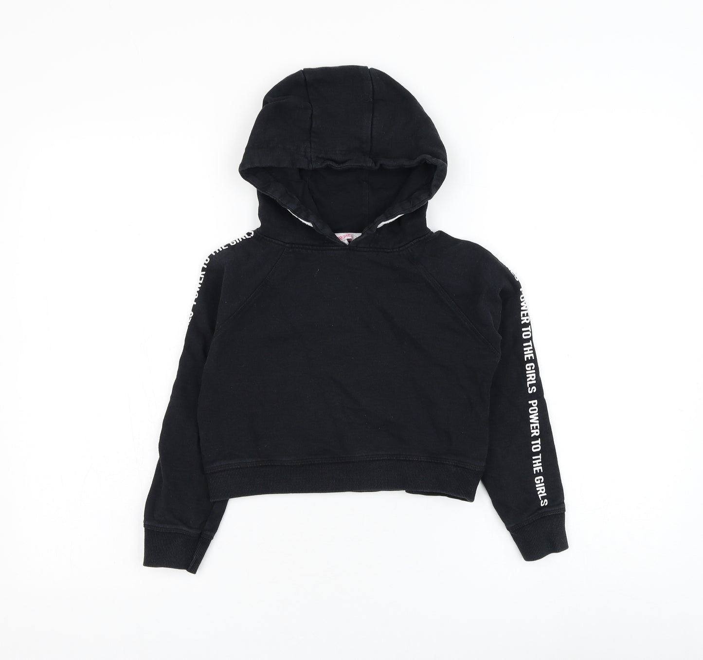 Evie Girls Black Cotton Pullover Hoodie Size 7-8 Years Pullover