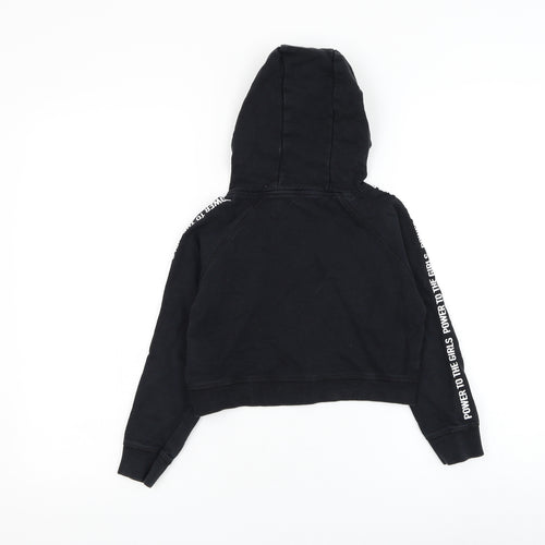 Evie Girls Black Cotton Pullover Hoodie Size 7-8 Years Pullover