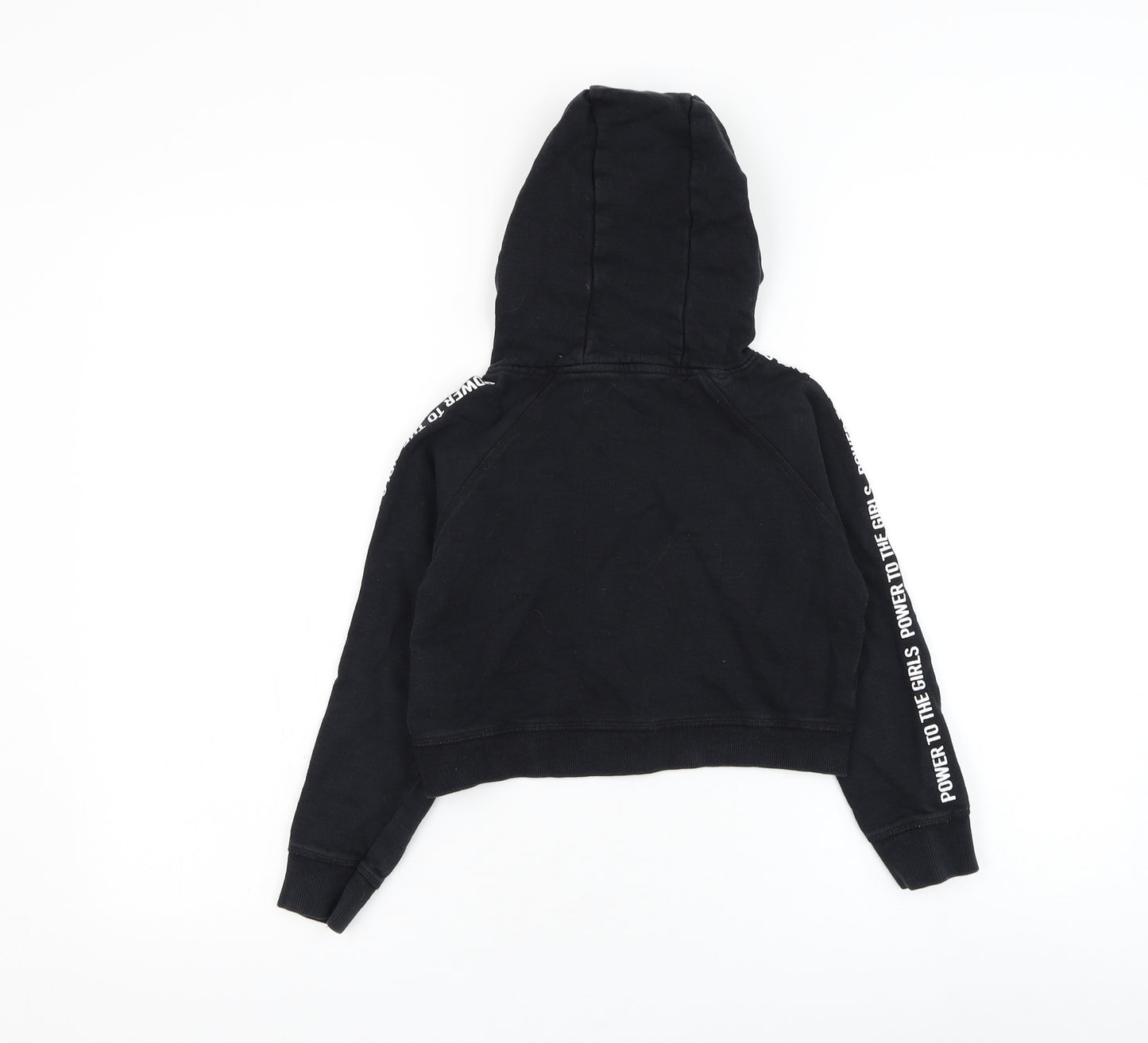 Evie Girls Black Cotton Pullover Hoodie Size 7-8 Years Pullover