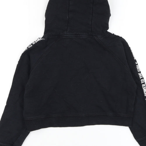 Evie Girls Black Cotton Pullover Hoodie Size 7-8 Years Pullover