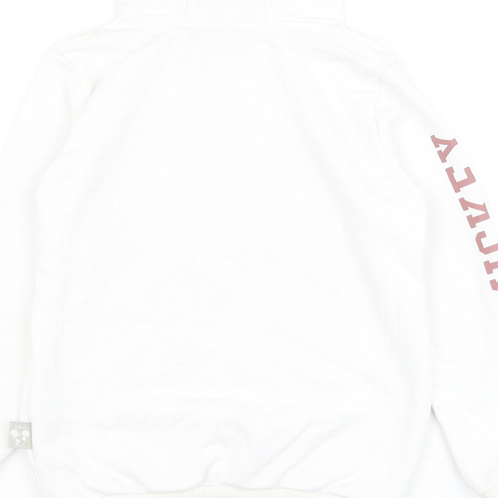 Primark Girls White Cotton Pullover Hoodie Size 8-9 Years Pullover - Mickey Mouse