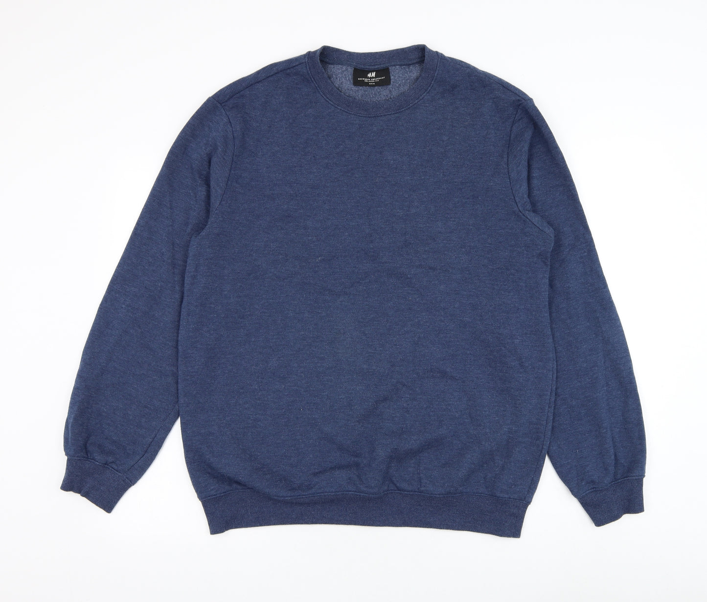 H&M Mens Blue Cotton Pullover Sweatshirt Size M