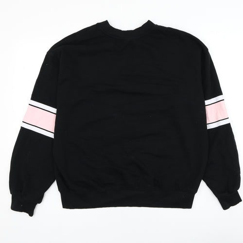 Divided by H&M Womens Black Cotton Pullover Sweatshirt Size M Pullover - Slogan