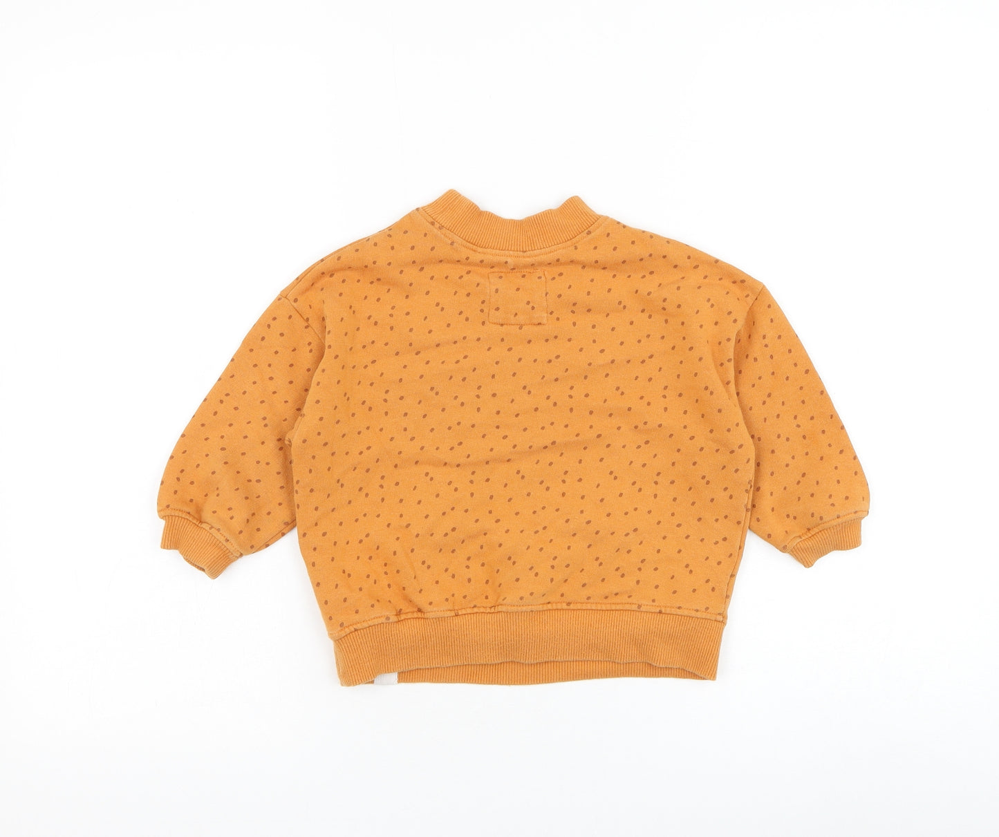 NEXT Boys Orange Spotted Cotton Pullover Sweatshirt Size 2-3 Years Pullover - Bear