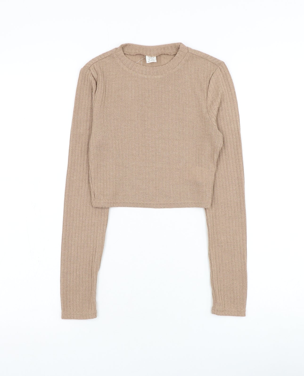 SheIn Girls Brown Mock Neck Polyester Pullover Jumper Size 13-14 Years Pullover