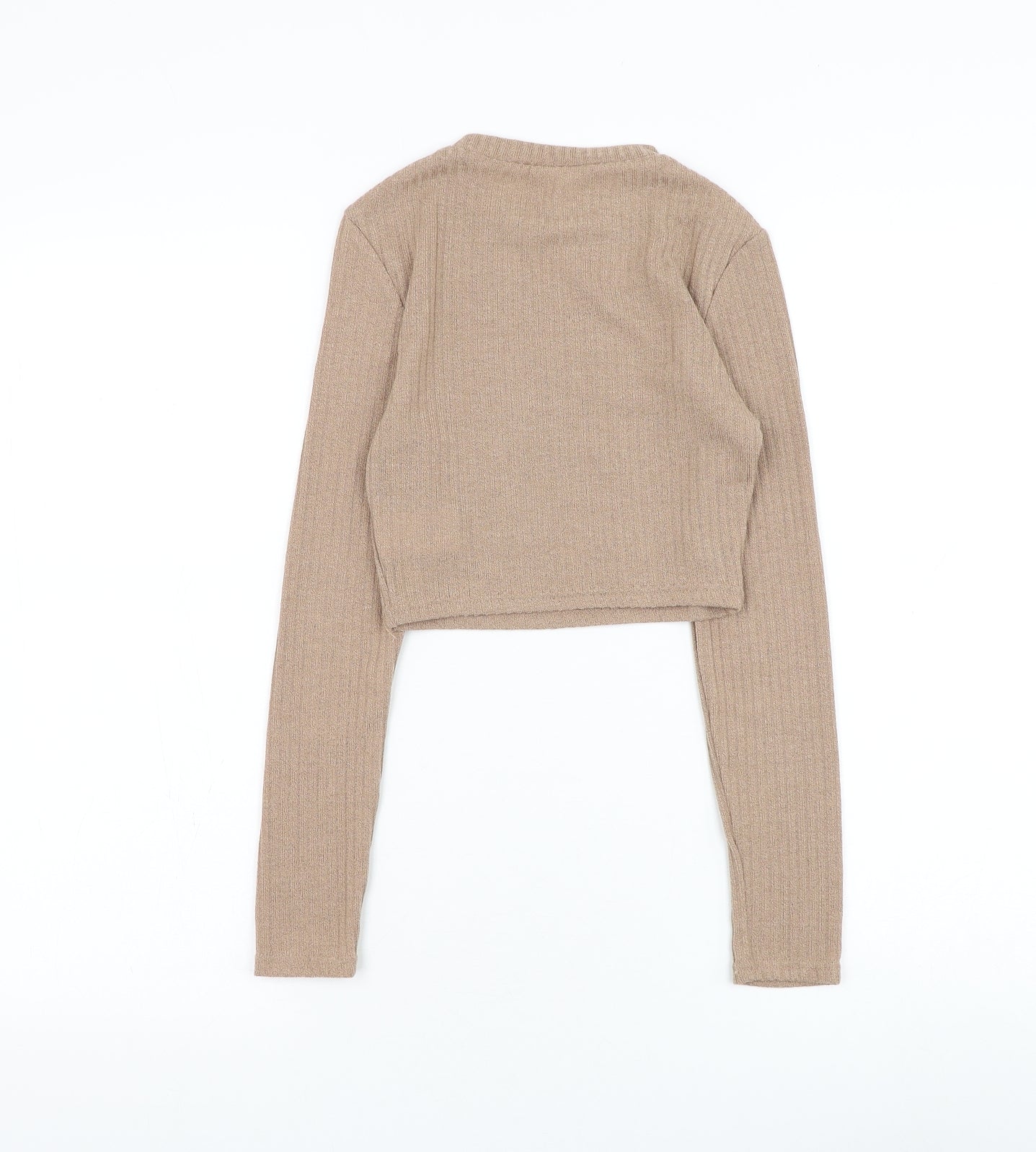 SheIn Girls Brown Mock Neck Polyester Pullover Jumper Size 13-14 Years Pullover