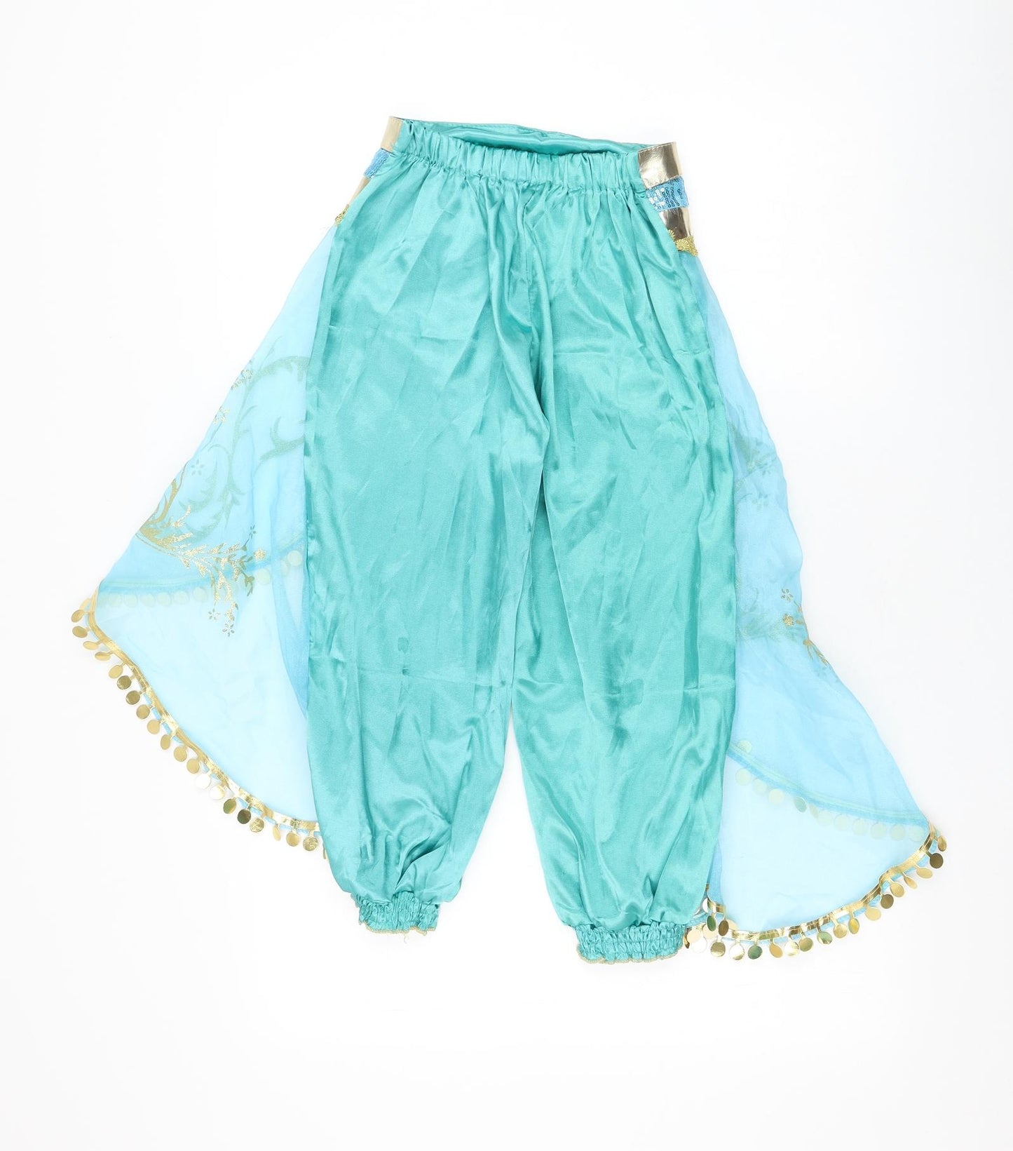 Preworn Girls Blue Polyester Harem Trousers Size 10-11 Years Regular Pullover - Genie, Costume