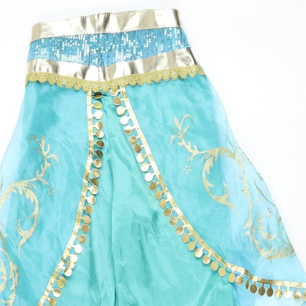 Preworn Girls Blue Polyester Harem Trousers Size 10-11 Years Regular Pullover - Genie, Costume