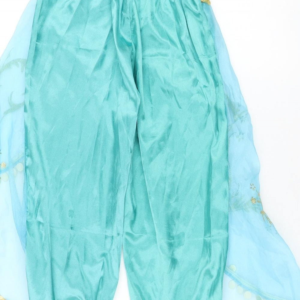 Preworn Girls Blue Polyester Harem Trousers Size 10-11 Years Regular Pullover - Genie, Costume