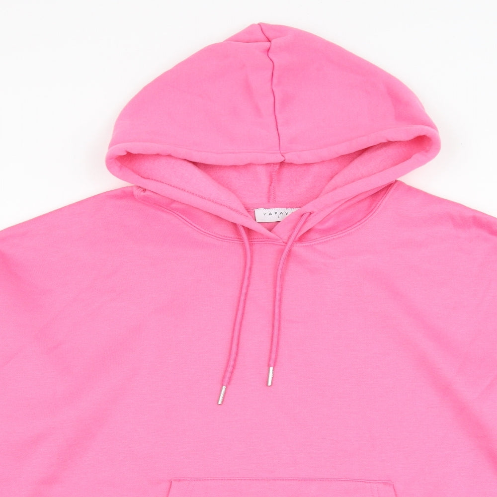 Papaya Womens Pink Polyester Pullover Hoodie Size L Pullover