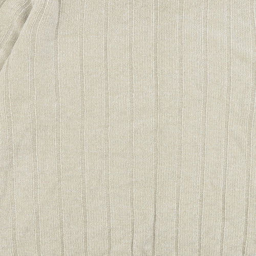 Easy Mens Beige Round Neck Acrylic Pullover Jumper Size L