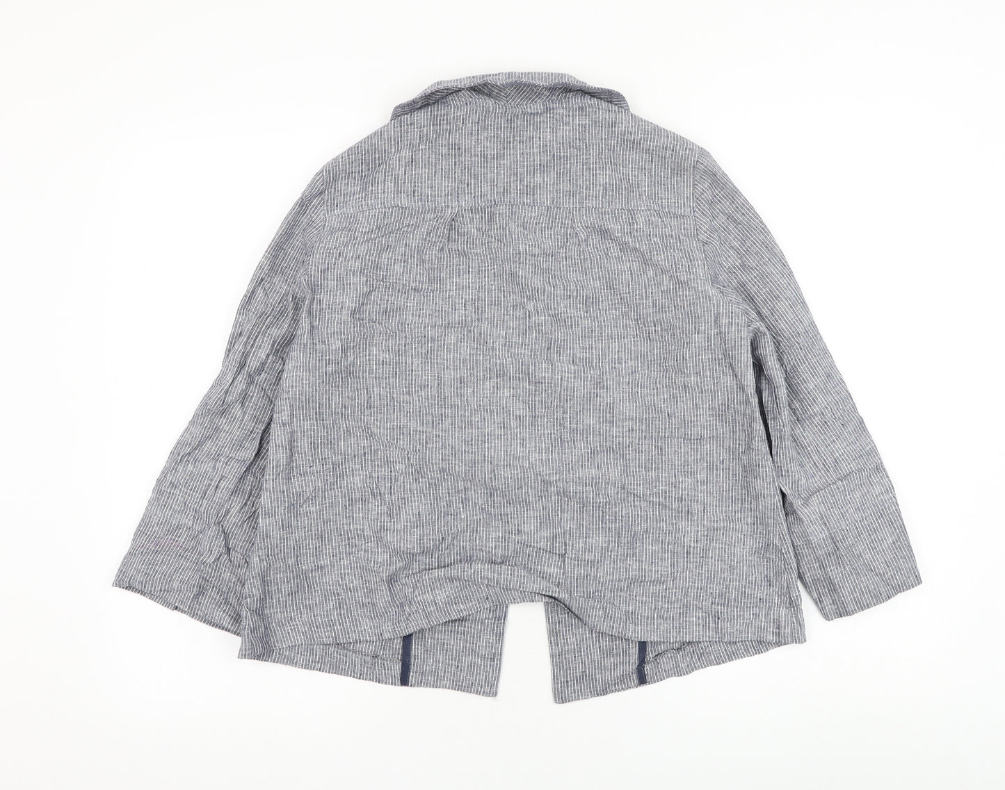 Ficelle Womens Blue Striped Jacket Blazer Size S Button