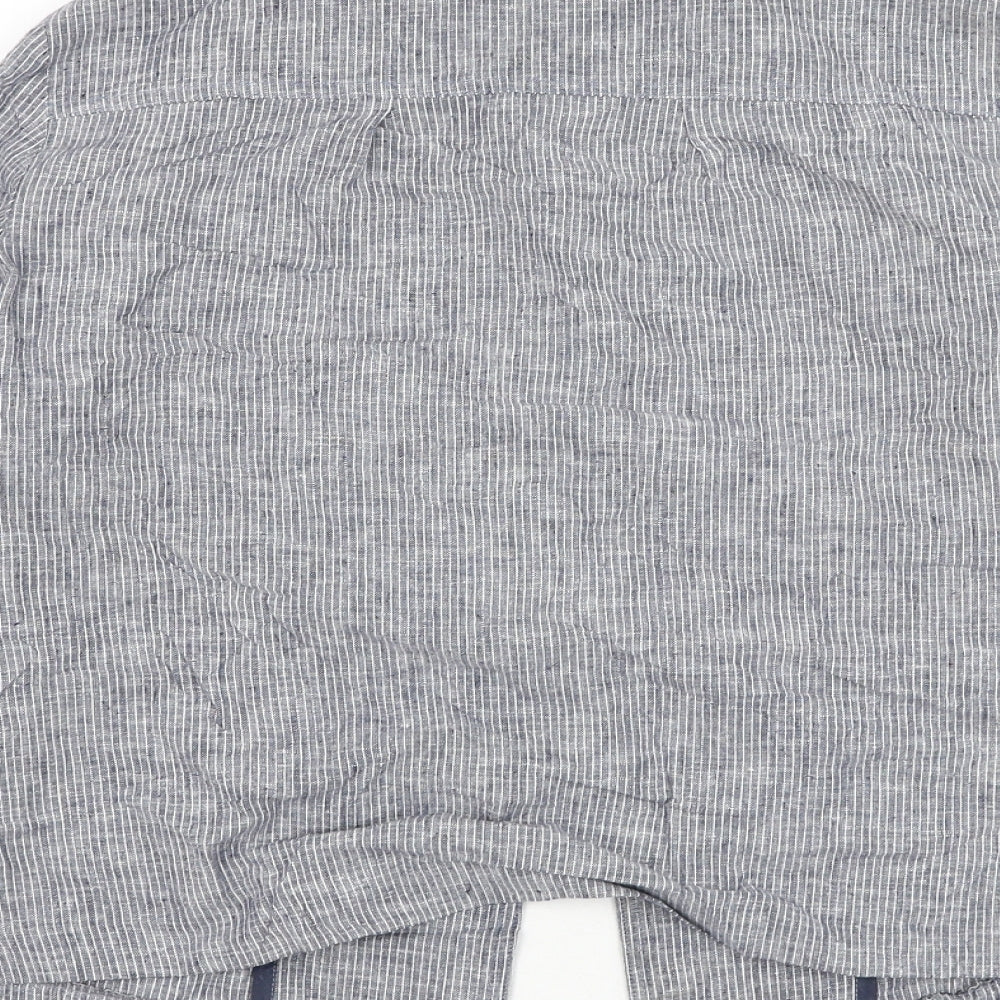 Ficelle Womens Blue Striped Jacket Blazer Size S Button