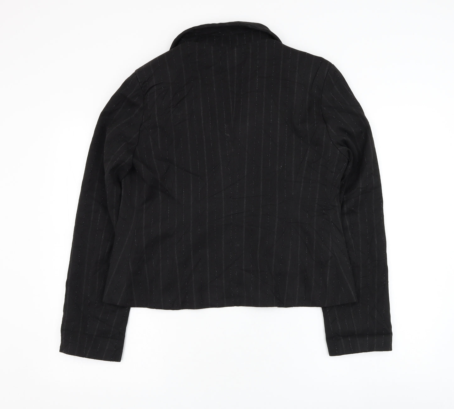 Sogno Womens Black Striped Jacket Blazer Size 20 Button