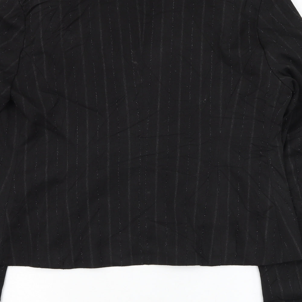 Sogno Womens Black Striped Jacket Blazer Size 20 Button