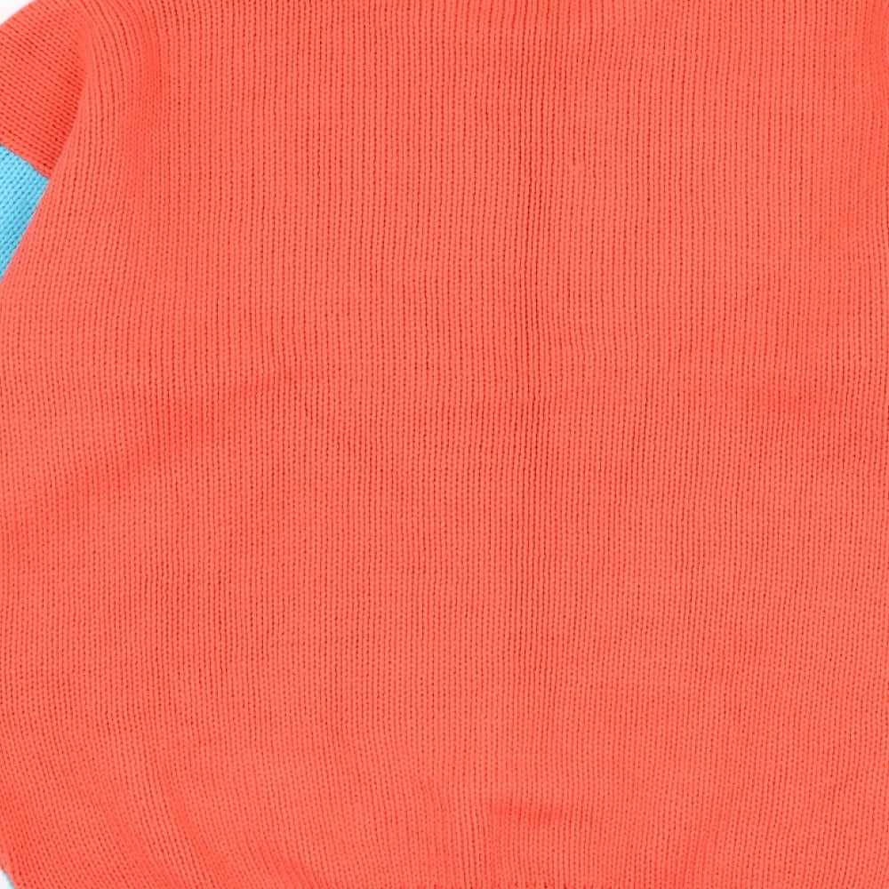 Marks and Spencer Womens Blue Round Neck Striped Acrylic Pullover Jumper Size M