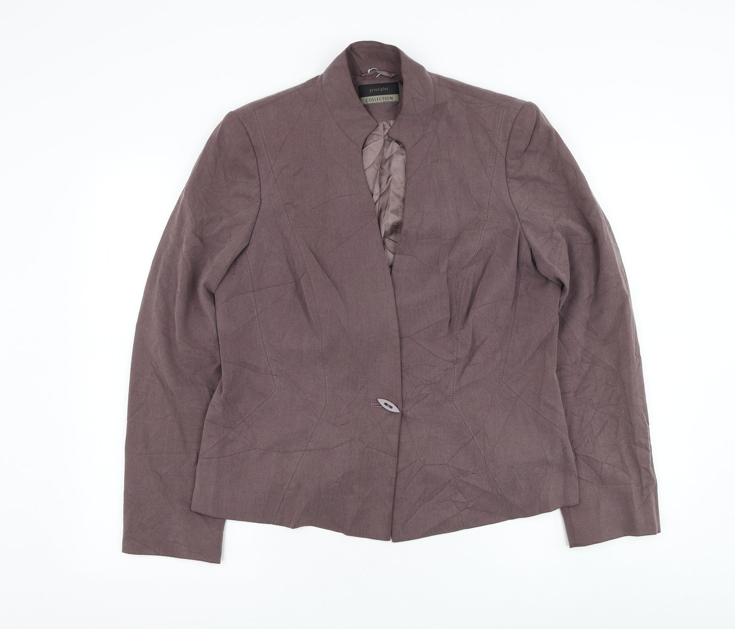 Principles Womens Purple Jacket Blazer Size 16 Button