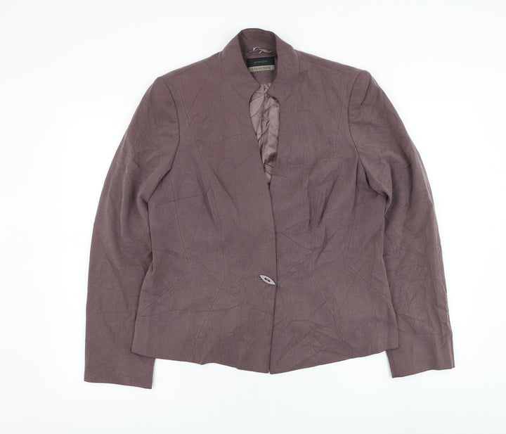 Principles Womens Purple Jacket Blazer Size 16 Button