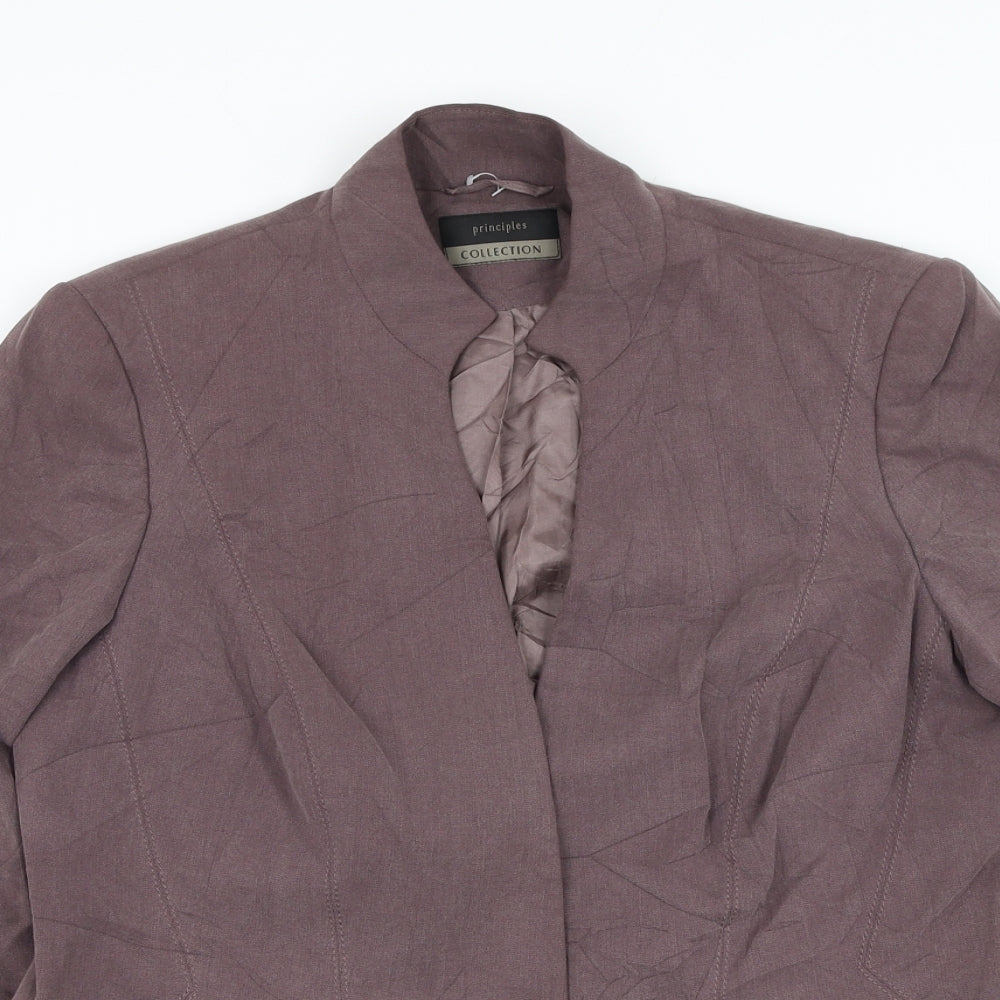 Principles Womens Purple Jacket Blazer Size 16 Button