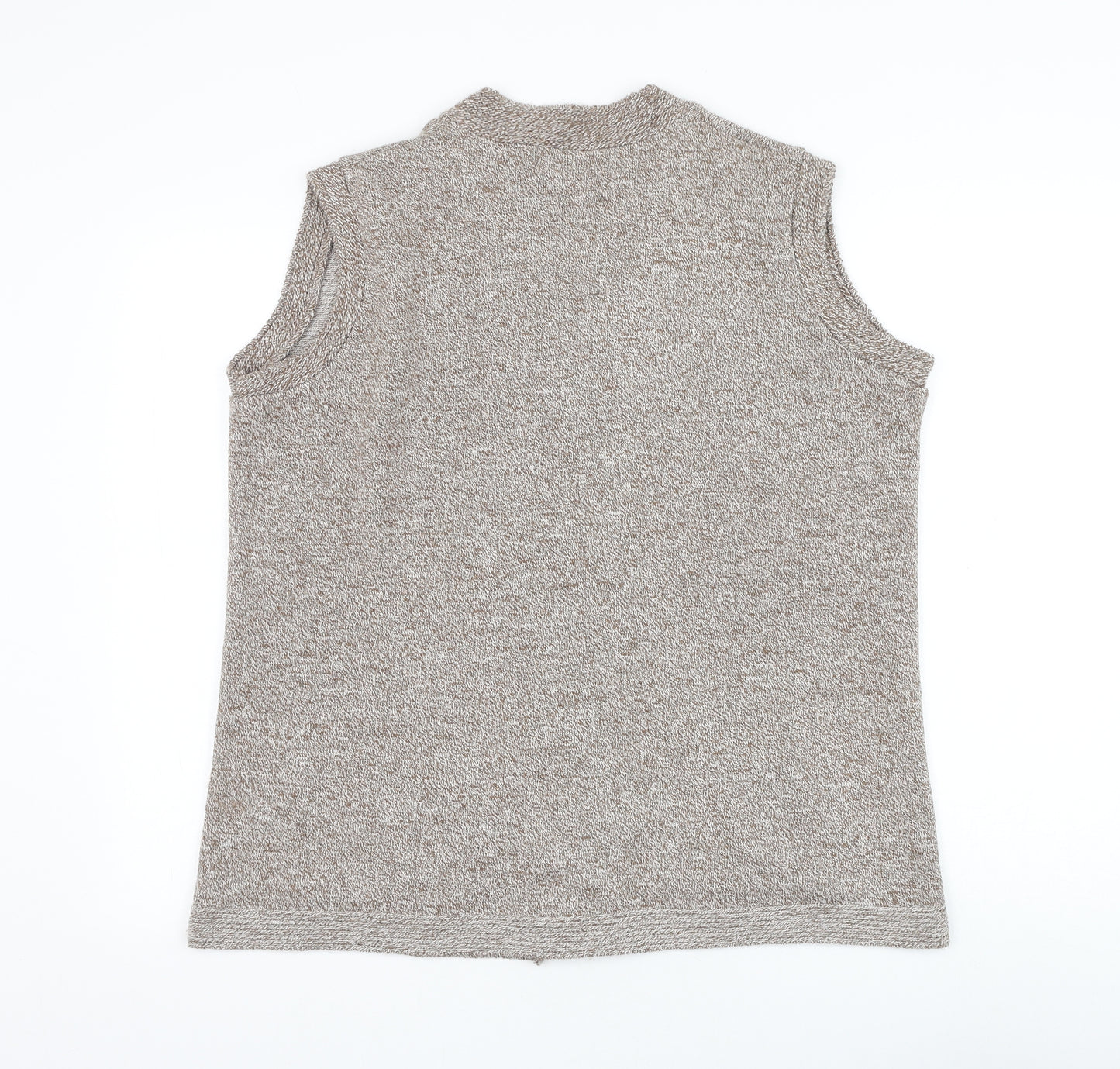 Monique Mens Brown V-Neck Polyester Cardigan Jumper Size M