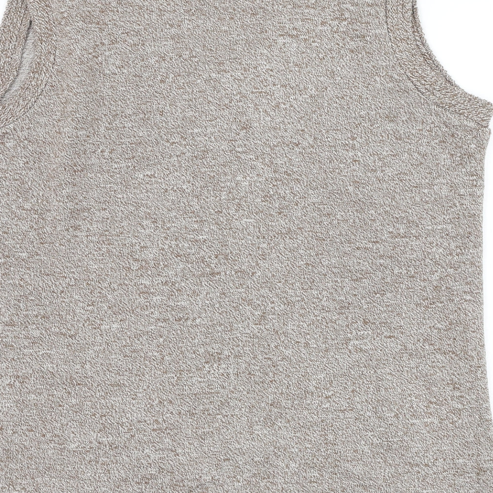 Monique Mens Brown V-Neck Polyester Cardigan Jumper Size M