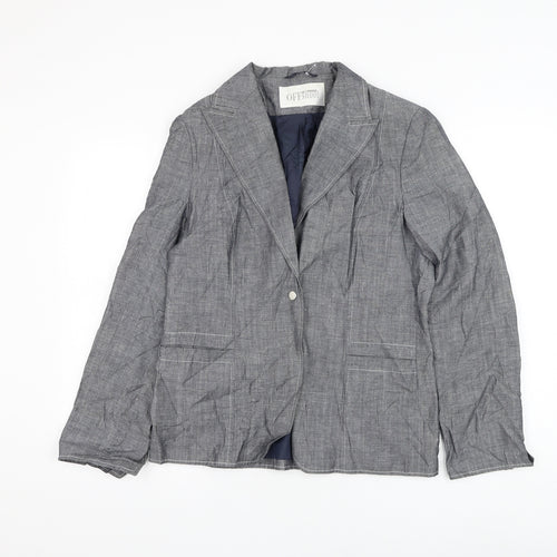 Off Shoot Womens Grey Jacket Blazer Size 14 Button