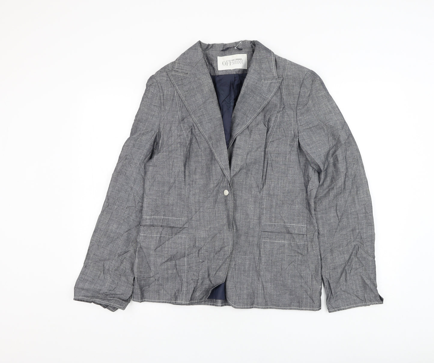 Off Shoot Womens Grey Jacket Blazer Size 14 Button