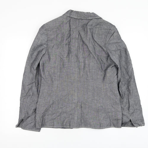 Off Shoot Womens Grey Jacket Blazer Size 14 Button