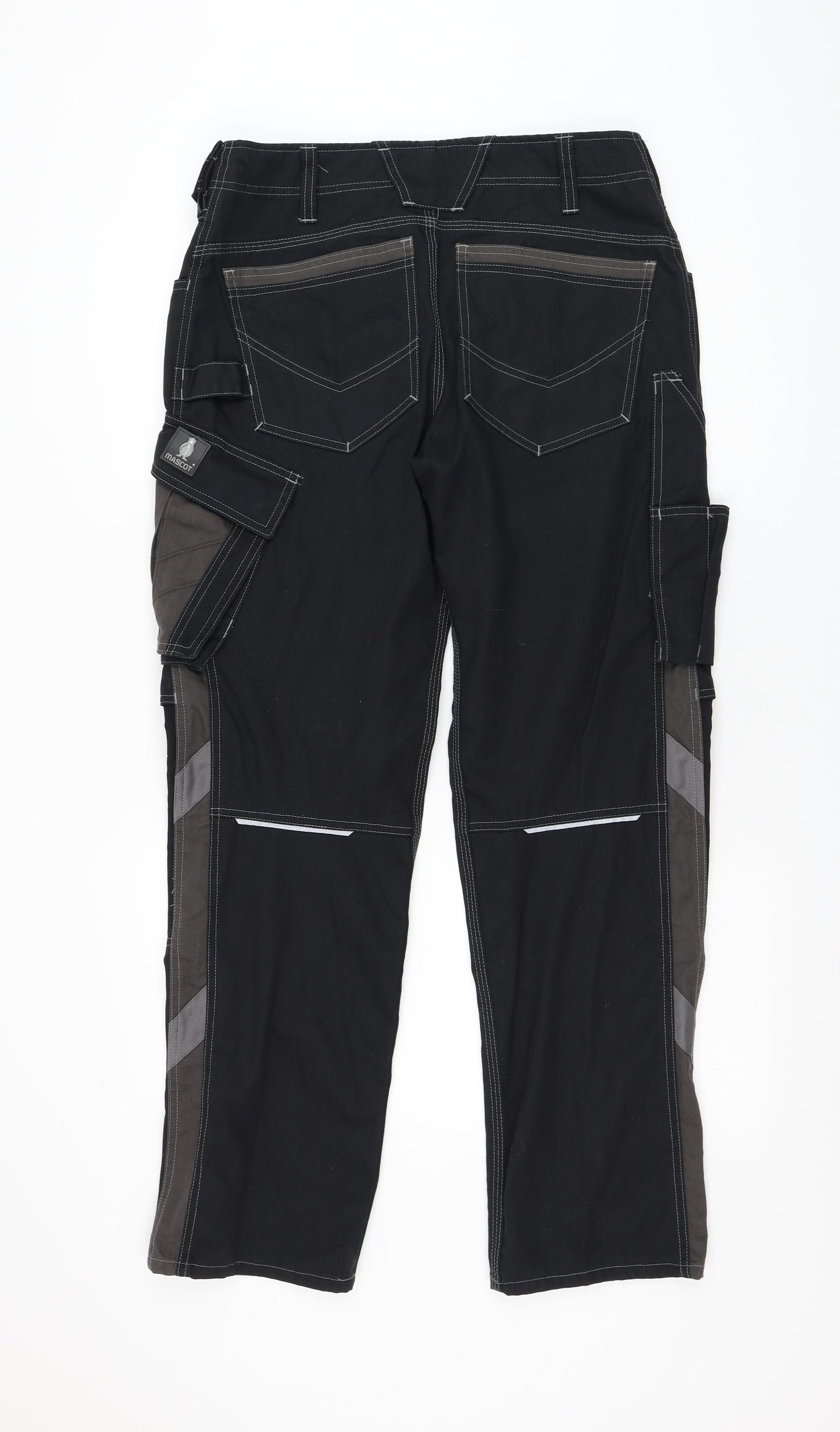Mascot Mens Black Polyester Carpenter Trousers Size 32 in L31 in Regular Zip