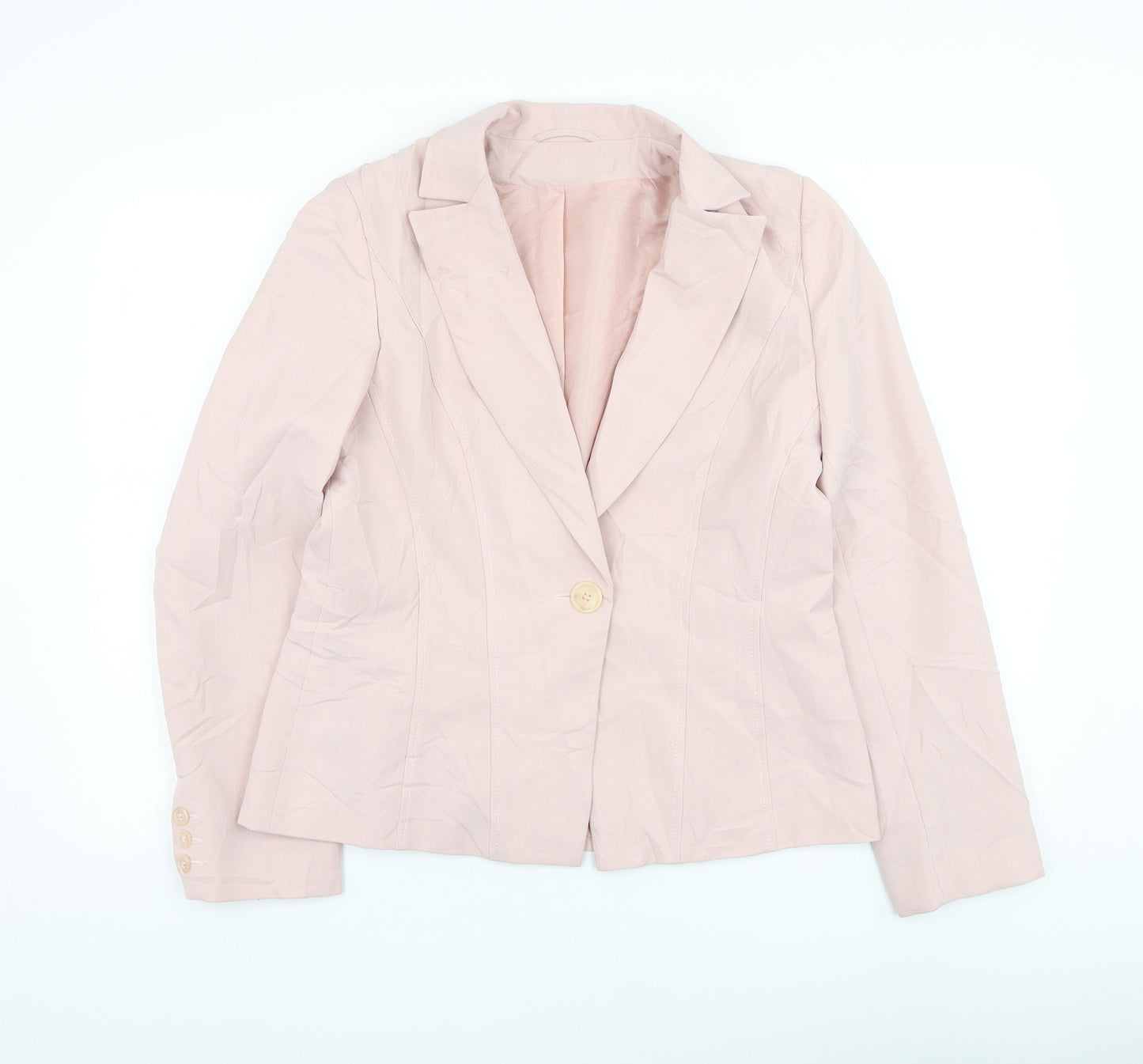 Dorothy Perkins Womens Pink Jacket Blazer Size 14 Button