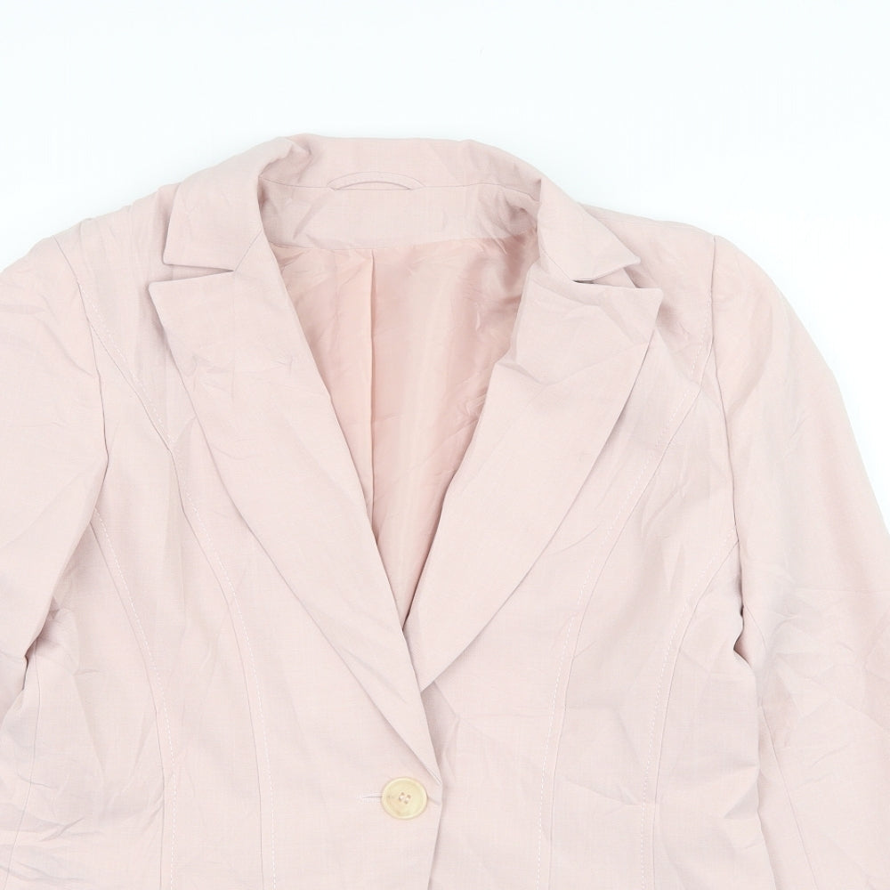 Dorothy Perkins Womens Pink Jacket Blazer Size 14 Button