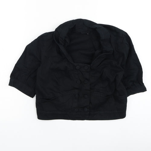Topshop Womens Black Jacket Blazer Size 12 Button