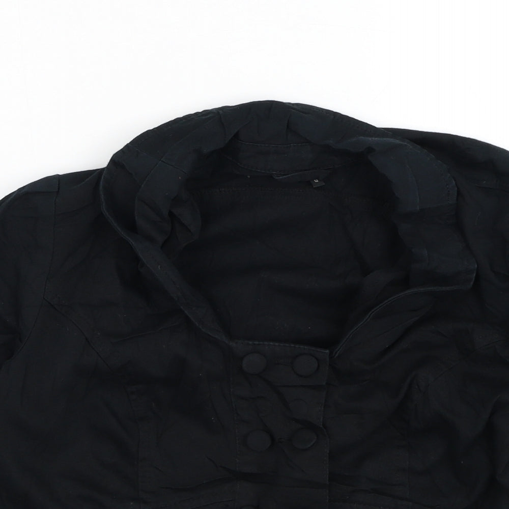 Topshop Womens Black Jacket Blazer Size 12 Button