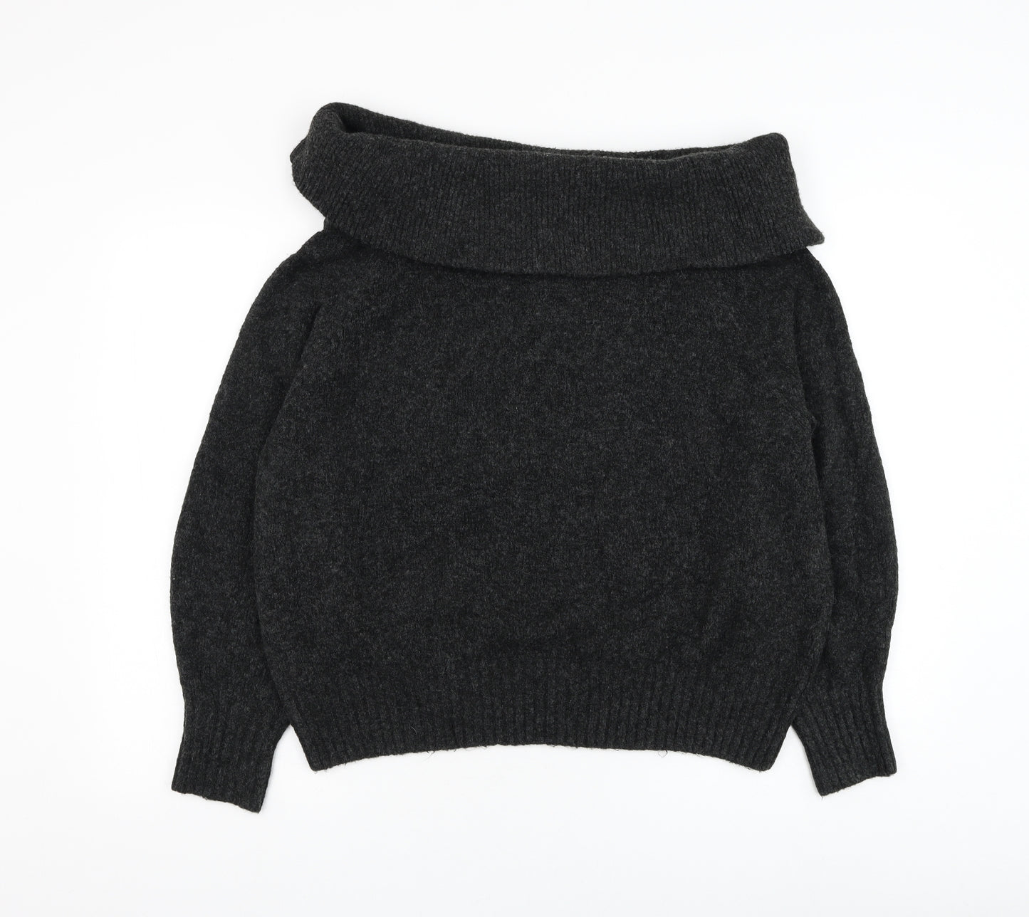 H&M Womens Black Roll Neck Acrylic Pullover Jumper Size M