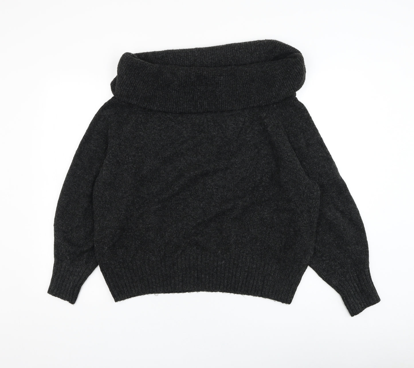 H&M Womens Black Roll Neck Acrylic Pullover Jumper Size M