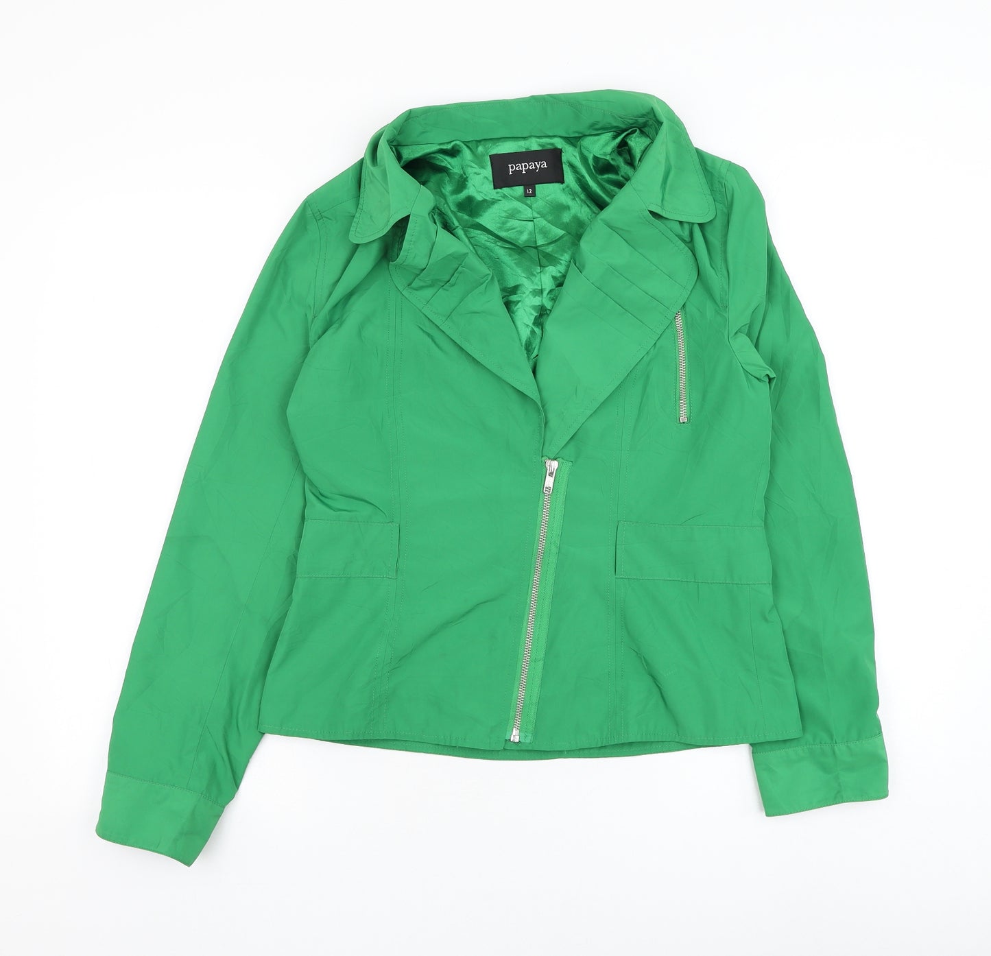 Papaya Womens Green Jacket Size 12 Zip