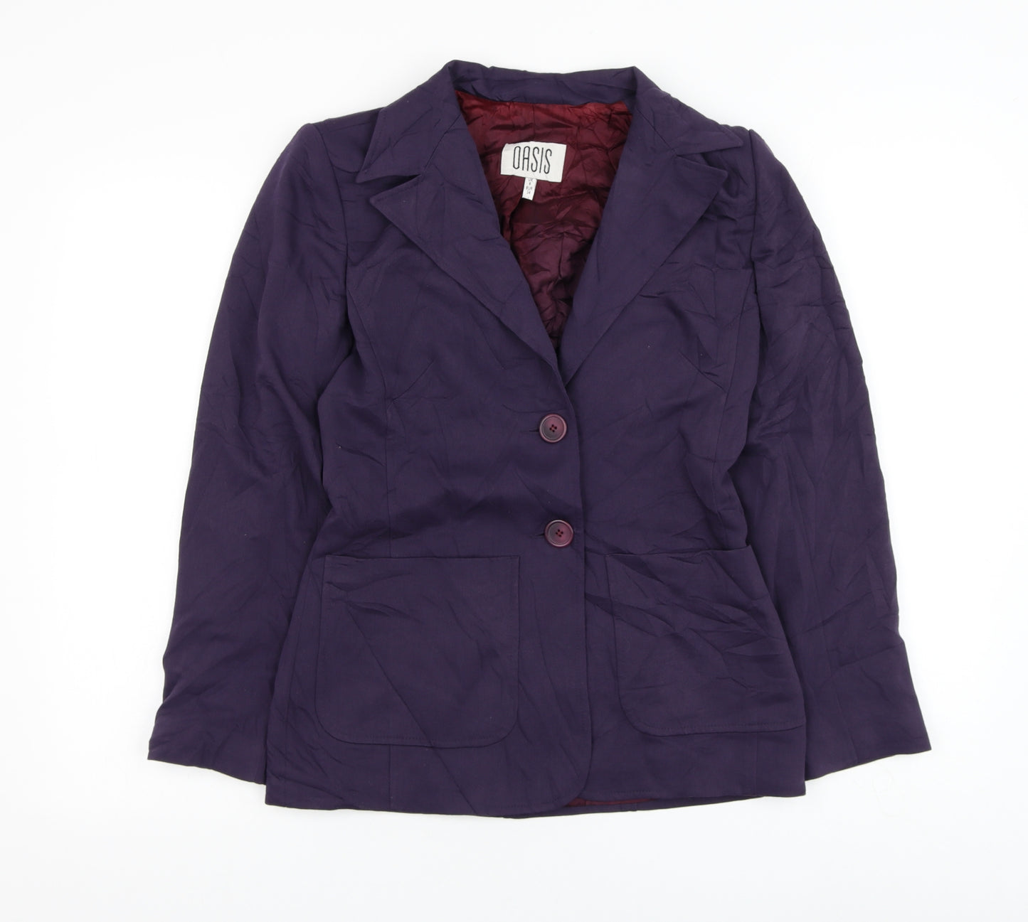 Oasis Womens Purple Jacket Blazer Size 8 Button