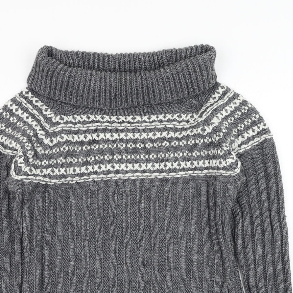 Marks and Spencer Womens Grey Roll Neck Acrylic Pullover Jumper Size M