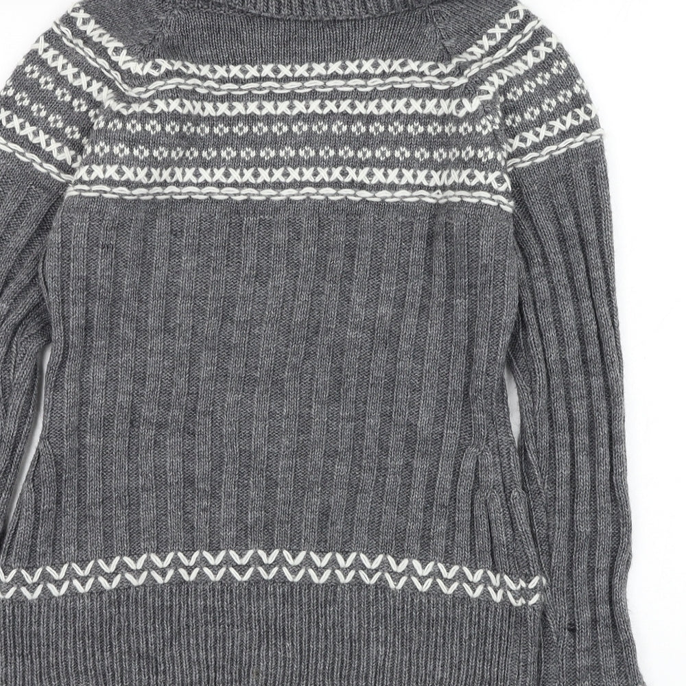 Marks and Spencer Womens Grey Roll Neck Acrylic Pullover Jumper Size M