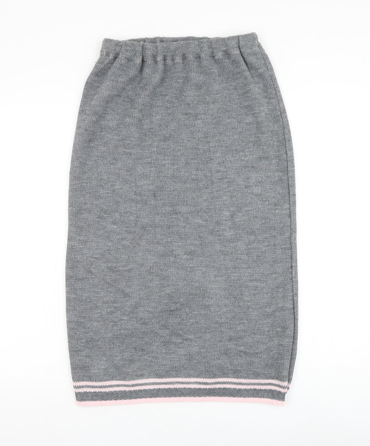 Preworn Womens Grey Acrylic Straight & Pencil Skirt Size 10