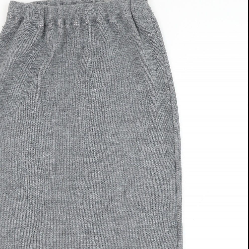 Preworn Womens Grey Acrylic Straight & Pencil Skirt Size 10